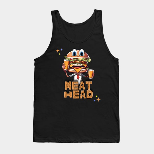 Meat Head Tank Top by Kenny The Bartender's Tee Emporium